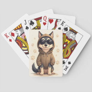 Lustiger Wolfshund Kawaii Hund Spielkarten