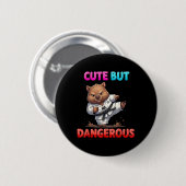 Lustiger Wombat Karate Taekwondo Kampfsport Süß Ab Button (Vorne & Hinten)