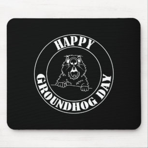Lustiger Woodchuck schreit Frohen Murmeltiertag Mousepad