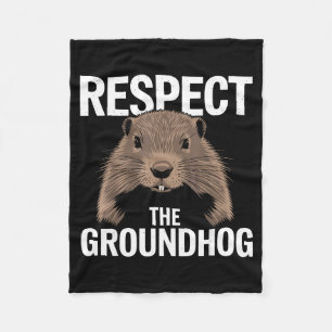 Lustiger Woodchuck-Tag Respektiere den Groundhog-T Fleecedecke