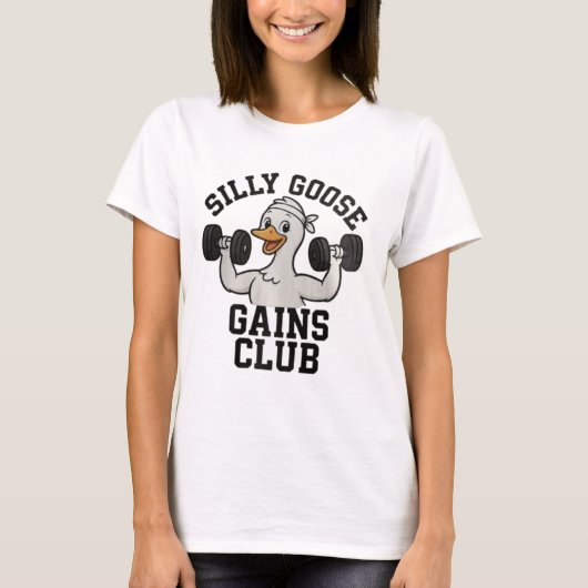 Lustiger Workout-Gans, Gym-Tier-T-Shirt T-Shirt (Vorderseite)