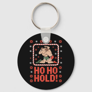 Lustiger Wrestling- und Kampf-Weihnachts-Ho-Ho-Hal Schlüsselanhänger