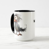 Lustiger wunderlicher Vogel Tasse (Vorderseite Links)