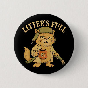 Lustiger Wurf Vollkatze Parodie 67 Sechs Sieben Me Button