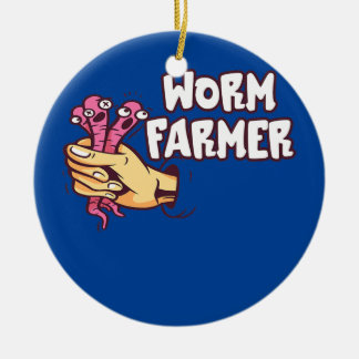 Lustiger Wurmfarmer Hand Fang Wurm Kompostierung Keramik Ornament