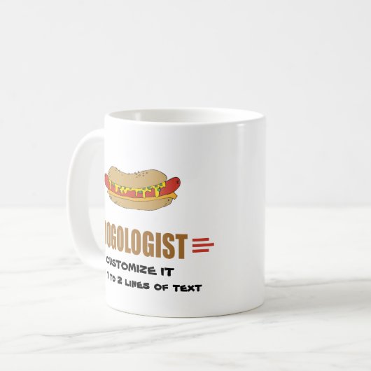 Lustiger Würstchen Kaffeetasse (Vorderseite Links)