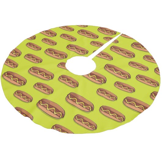 Lustiger Würstchen-Nahrungsmittelentwurf Polyester Weihnachtsbaumdecke (Schrägansicht)