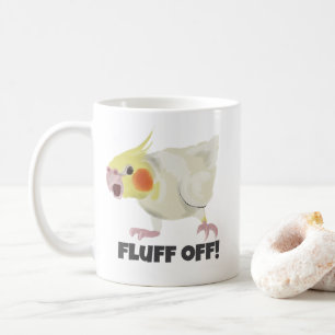 Lustiger wütender Lutino Nymphensittich Fluff Off Kaffeetasse