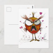 Lustiger wütender Vogel Postkarte (Vorne/Hinten)