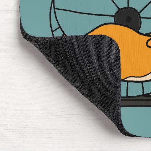 Lustiger x-yhamster auf einer Übungs-Rad-Satire Mousepad (Ecke)