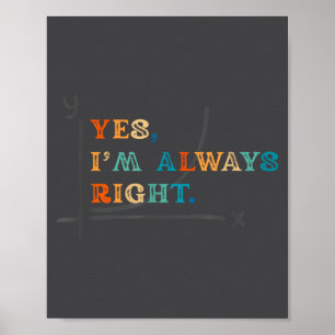 Lustiger Y Mathe Humor Retro Ja Ich Habe Immer Rec Poster
