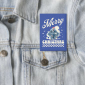 Lustiger Yeti - Frohe Weihnachten Button (Insitu)