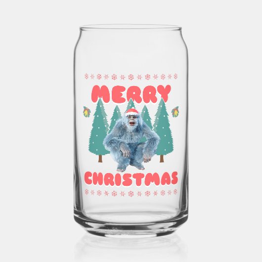 Lustiger Yeti - Frohe Weihnachten Dosenglas (Vorderseite)