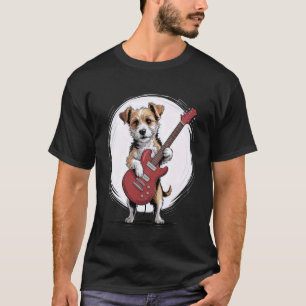 Lustiger Yorkie Rockstar Hund spielt Gitarre Vinta T-Shirt