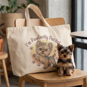 Lustiger Yorkshire Terrier Süßer Yorkie Welpe Hund Jumbo Stoffbeutel