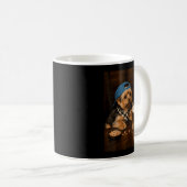 Lustiger Yorkshire-Terrier trinkt Bier Meme Kunst Kaffeetasse (VorderseiteRechts)