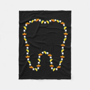 Lustiger Zahn Cinco de Mayo Zahnarzt Dental Sombre Fleecedecke