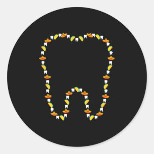 Lustiger Zahn Cinco de Mayo Zahnarzt Dental Sombre Runder Aufkleber
