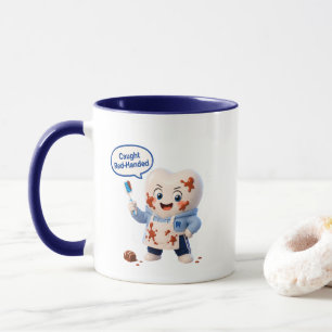 Lustiger Zahnarzt Humor Schokolade Zweifarben-Kaff Tasse