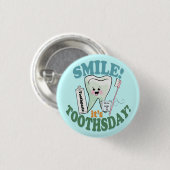 Lustiger Zahnarzt-Zahnarzthelfer Button (Vorne & Hinten)