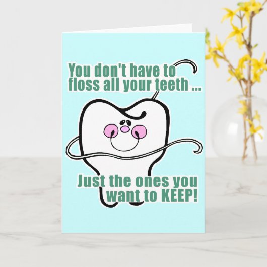 Lustiger Zahnarzthelfer Karte (Gelbe Blume)