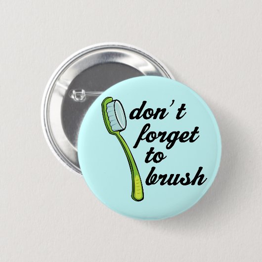 Lustiger Zahnbürste-Zahnarzt-Knopf Button (Vorne & Hinten)