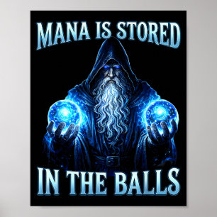 Lustiger Zauberer Magier Hexenmeister Mana wird ge Poster