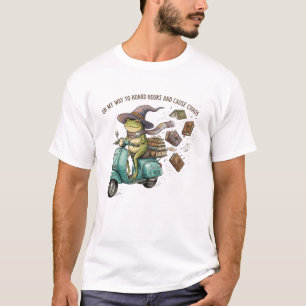 Lustiger Zauberfrosch hortet Bücher lesen T-Shirt
