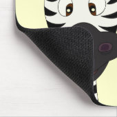 Lustiger Zebra-Cartoon-Gelbname scherzt mousepad (Ecke)