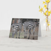 Lustiger Zebra-Geburtstag, he süße Backen… Karte (Gelbe Blume)