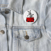 Lustiger Zebra-Lesefußball ordnet Buch an Button (Beispiel)