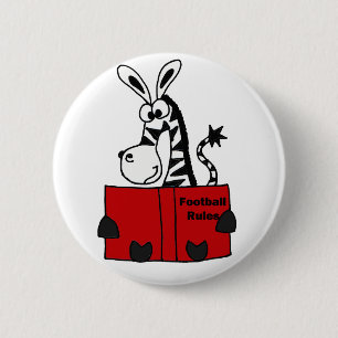 Lustiger Zebra-Lesefußball ordnet Buch an Button
