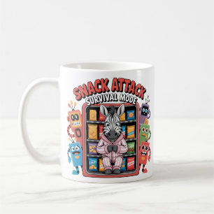 Lustiger Zebra-Snack-Attack-Überlebensmodus Kaffeetasse