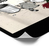 Lustiger zerstörter Panda Waschbär wird betrunken Poster (Ecke)