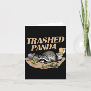 Lustiger zerstörter Panda Waschbär wird betrunkene Karte