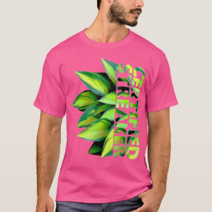 Lustiger Zertifizierter Gestrichelter Hosta-Pflanz T-Shirt
