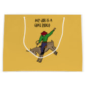 Lustiger Ziegen-Rodeo-Job-Spaß-Cartoon Große Geschenktüte (Vorderseite)