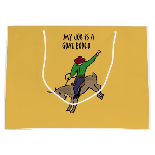 Lustiger Ziegen-Rodeo-Job-Spaß-Cartoon Große Geschenktüte (Vorderseite)