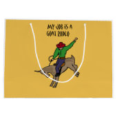 Lustiger Ziegen-Rodeo-Job-Spaß-Cartoon Große Geschenktüte (Rückseite)