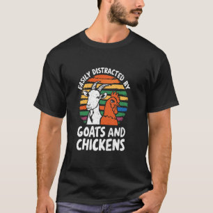 Lustiger Ziegen- und Hühnerliebhaber-Bauernhof T-Shirt
