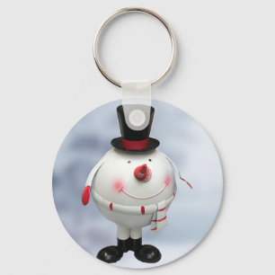 Lustiger Zinnschneemann-Weihnachtsanhänger Schlüsselanhänger
