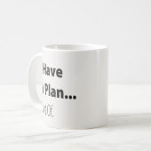 Lustiger Zitat-Monogramm Kaffeetasse (Vorderseite Links)
