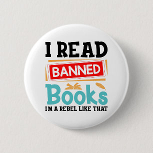Lustiger Zitat über verbotene Bücher Button