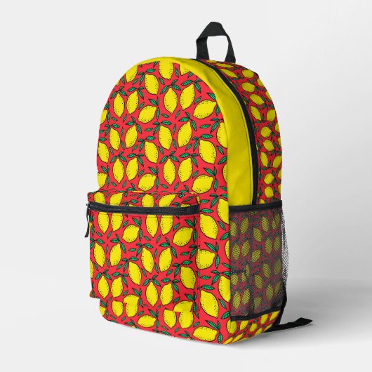 Lustiger Zitronen Muster Rucksack (Rückseitige Ecke Rechts)