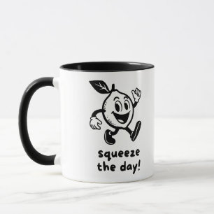 Lustiger Zitronen-Wortwitz 'Squeeze The Day' Tasse
