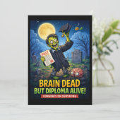 Lustiger Zombie-Abschlussdesign Feiertagskarte (Stehend Vorderseite)