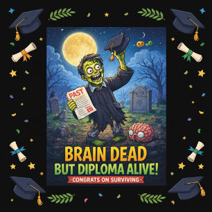 Lustiger Zombie-Abschlussdesign Feiertagskarte