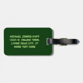 Lustiger Zombie-Büffelleder-Gewichts-Heber Gepäckanhänger (Rückseite horizontal)