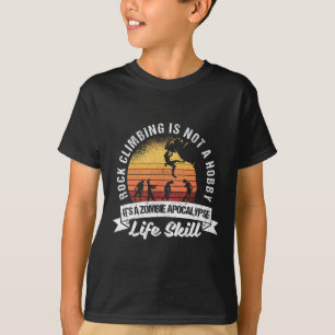 Lustiger Zombie-Entkommens-Kletterer Beim Boulderi T-Shirt