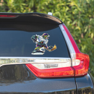 Lustiger Zombie-Hockeyspieler Sport Aufkleber